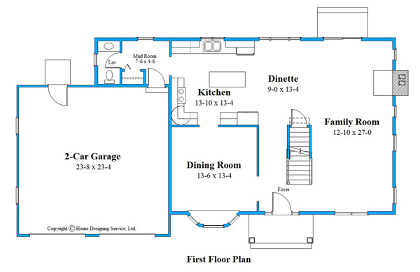 colonial home 1st floor plan